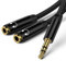 Ouorkee Audio Splitter 3,5mm Aux Splitter Verlängerung Kabel für Zwei Kopfhörer, Klinke Splitter kompatibel mit Kopfhörer, Handy, PC, Tablet, Headset, Autoradio, Lautsprecher usw