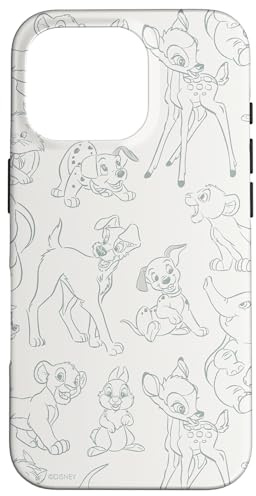 Disney Classic Figuren Simba Dumbo Bambi, Alloverprint Hülle für iPhone 16 Pro