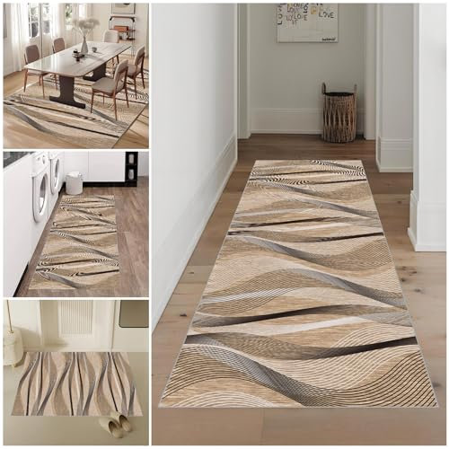 Lmyoieqm Teppich Läufer Flur 110 x 250 cm Waschbar rutschfest Küchenläufer Küchenteppich Modern Carpet Fussmatte Innen Teppichläufer für Küche FlurWohnraum Teppichläufer auf Maß Meterware Flurteppich