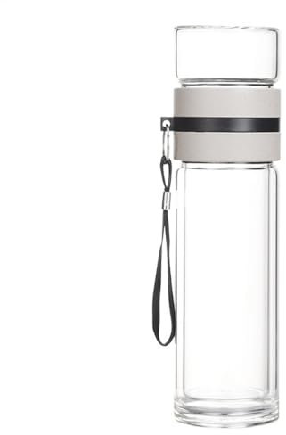 Vriusi Tee-Infuser-Flasche, Glas-Wasserflasche mit Schnalle, leckeres Tee-Infuser, tragbare Tee-Infuser-Flasche für unterwegs, Frucht-Infuser