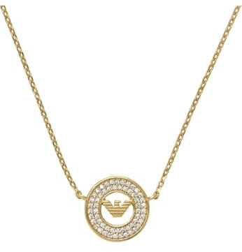 Emporio Armani Damen-Edelstahl- oder Sterlingsilber-Halskette mit Karabinerverschluss, Narzissengold