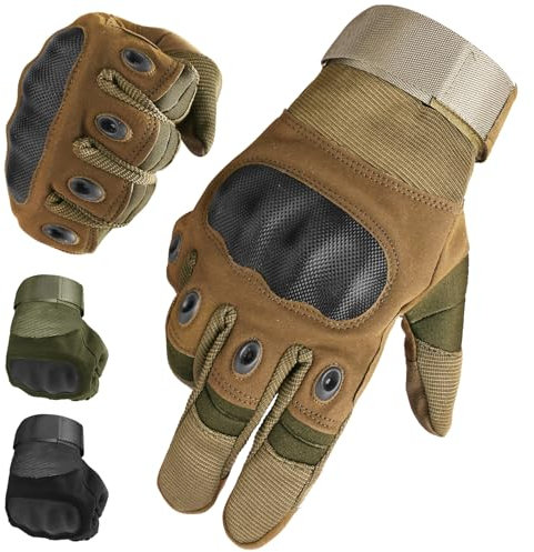 wiipara Motorradhandschuhe Herren Taktische Handschuhe, Atmungsaktive Motorrad Handschuhe mit Protektoren und Touchscreen, Tatical Gloves für Motorrad, Motocross, Quad, Moped, Mountainbike, Jagd
