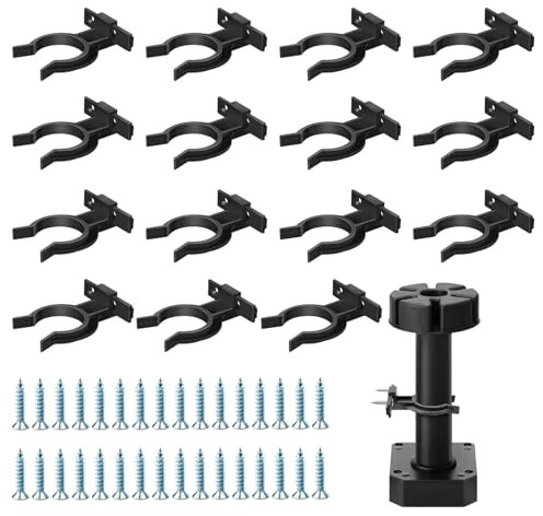SJUNJIE 15 Piezas Gancho para Zócalo de Cocina Zocalo Cocina Clip de Plástico con 50 Tornillos Clips de Fijación para 32-42 mm Clips de Paneles de Baño Patas Muebles Cocina
