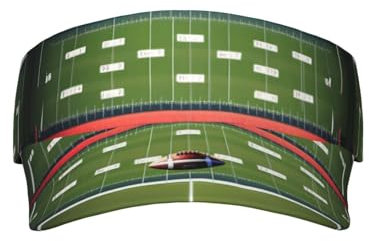 American Football Feld- und Ballaufdruck, kühlend, dehnbares Visier, Unisex, für Damen und Herren, rutschfest, Sonnenschutz, Schwarz, Schwarz, Einheitsgröße