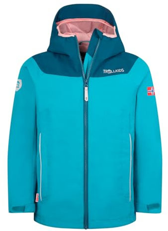 Trollkids Girls Bergen Jacket 140, Aqua Haze