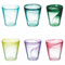 Villa d'Este Home Tivoli 1996 Set 6 bicchieri acqua conici 250 ml in vetro, superficie sfumata, Alabastro Colors