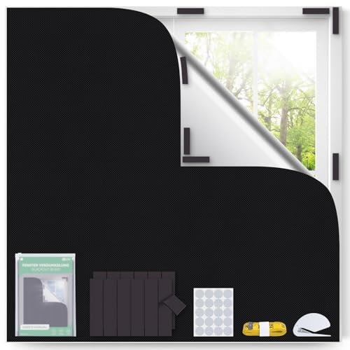 Inwee Fenster Verdunkelung Magnetisch 100% Lichtabschirmend, 200x145cm Verdunkelungsrollo ohne Bohren,Innen Sonnenschutz Fenster Abdunkeln,Hitzeschutz Verdunklungsstoff für Dachfenster, Reise
