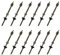 12x Handelskönig Stockschraube M10 x 250 mm V2A mit Dichtung & Sperrzahnmutter zur Montage von PV-Anlagen, rostfrei & wetterfest