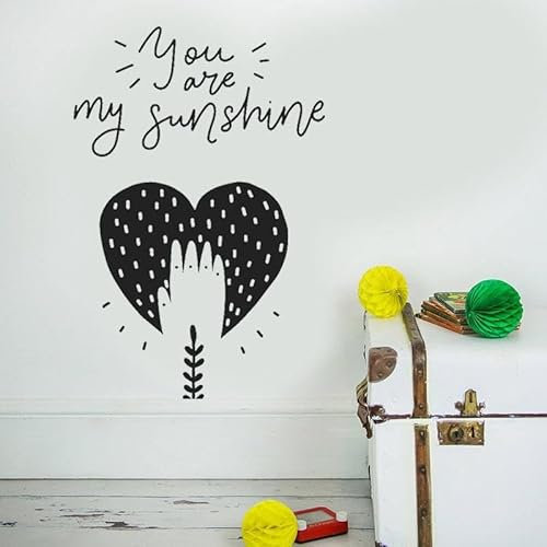 Kinderzimmer-Dekoration, You are My Sunshine, Babyzimmer-Dekor, Wandkunst, für Mädchen und Jungen, Vinyl, 57 x 85 cm