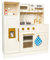 Leomark Cuisine jouet en bois interactive avec lumière et son, cuisinière + micro-ondes + évier 89 cm + accessoires