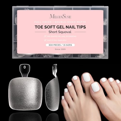 MelodySusie Squoval Toe X Nail Tips - 300Pcs 15 Sizes