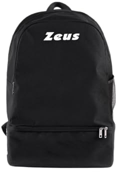 Zaino Start per Zeus Sport Tasca Principale Relax Allenamento Fitness Palestra Borsone Zaini Zainetti Scomparto Inferiore Boxe Calcio Calcetto Fondo Rigido (Nero, H 50 x L 33 x P 23 cm)