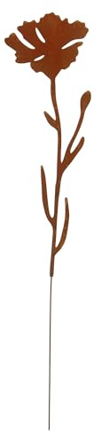 UNUS Roststecker Blume aus Metall, Höhe 105 cm dekorativer Gartenstecker | in Edelrost-Optik für Beete, Blumen und Pflanzen
