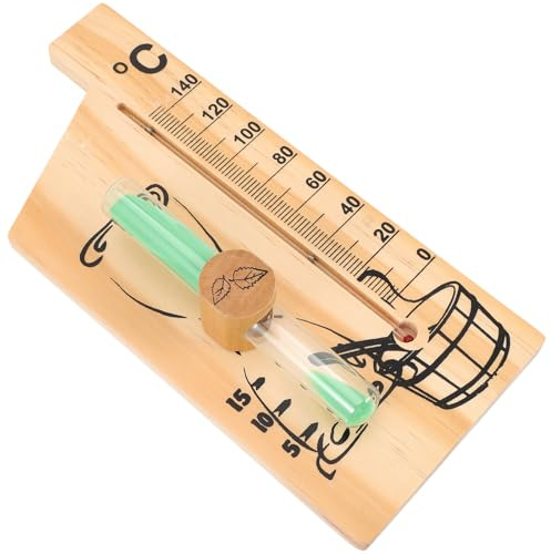 COLLBATH Holz Sanduhr Sauna Timer Minuten Wiederverwendbar Robust Wandmontage Sauna zubehör Für Schwitzraum Temperatur Zeitmessung Innenbereich Dekorativ