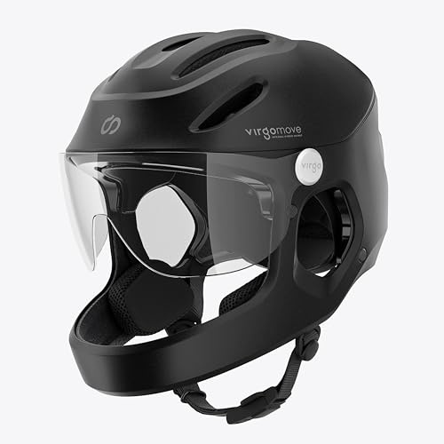 VIRGOMOVE Casque Vélo MIPS Intégral avec Visière & LED - Certifié NTA-8776 Speedbike & Trottinette - Protection Cerveau Renforcée - Modèle Virgo Integral MIPS