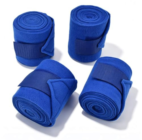 Kukyller 4PCS Horse Polo Wraps, Horse Polo Leg Wraps Polo Wraps Equestrian Leg Bandage Wrap Horse Leg Bandage Breathable Polo Bandages Horse Leg Wraps for Dog Cow Cat Blue