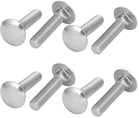 sourcing map M10 x 45mm tête ronde 304 acier inox vis tête bombée collet carré DIN603 8pcs