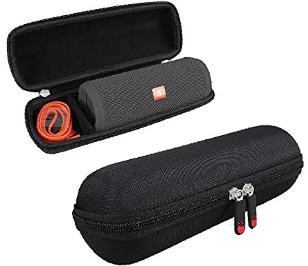 Hard EVA Travel Black Case for JBL Flip 4 Splashproof Portable Bluetooth Speaker by Hermitshell