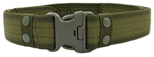 MESHIKAIER Polizei Gürtel Herren Nylon Canvas Militär Taktische Outdoor Sportarten Gürtel mit Plastikschnalle (Armee Grün)