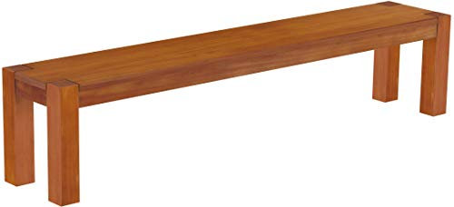 Sitzbank 208 cm Rio Kanto Kirschbaum Pinie Massivholz Esszimmerbank Küchenbank Holzbank - Größe und Farbe wählbar Brasilmöbel