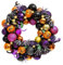 Valery Madelyn Halloween Deko, Halloween Kranz Ø 30cm, Freche Leckerbissen und bruchsichere Kugeln-Ornamente mit Led Licht für Haustür, Wanddekoration, Party
