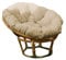 chilly pilley Papasansessel Rundkissen RundRattansessel Auflage Sesselkissen Gartenkissen Sitzkissen Garten Kissen Gesteppt mit Schlaufen (40cm, Creme)