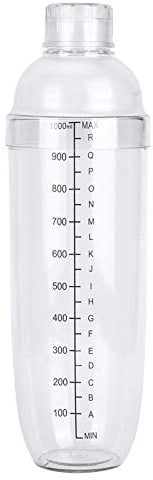 Barware Cocktail Shaker, 35oz Milk Tea Pot Mixing Shakers Resin Clear Wine Mixer Drink Shaker Bottle Ice Tea Shaker Wine Tea Mixer Shaker Cup Bottle for Bar Party Home Use