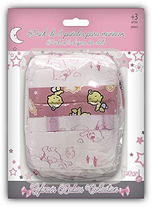 cpa toy group trading s.l. Tachan Pack de 6 pañales para muñecos (772T00405)