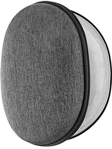 Geekria Shield Headphones Case Compatible with Bose, Soundcore, Denon, and More, Replacement Hard Shell Travel Carrying Bag with Cable Storage (Dark Grey)