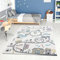 Kinderteppich - Straßen-Stadt-Motiv 160x230 cm Creme Multi - Kinderzimmer Teppich Modern