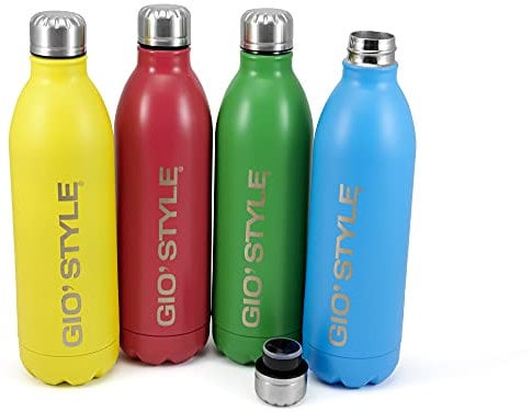 GioStyle Bottiglia Termica Energy | 1L | Acciaio | Ideale per Bevande Fresche e Calde | Colori Assortiti