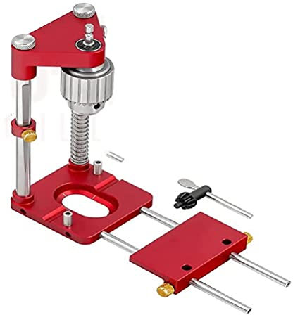 CeFoney Pocket Hole Jig Positioner Woodworking Positioning Tool Portable Drill Locator Woodpeckers Precision Positioner with Keyed Chuck Tapered Depth Control Shaft