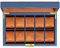 ROTHWELL Uhrenbox mit 10 Fächern – Luxus-Uhrenetui mit weichem Futter, abschließbarer Schmuckuhrenhalter mit großem Glasdeckel (Blau/Hellbraun)