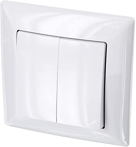 Serie G1 - Interruptor de Serie Empotrado Conmutador Pared, Terminal de Conexión, Todo en Uno, Color Blanco