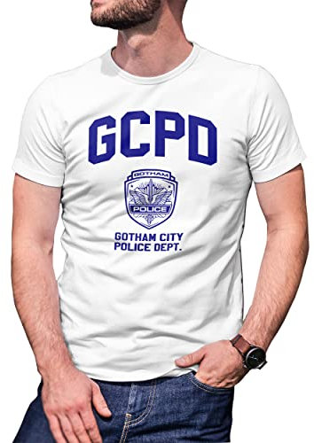 Gotham City Police Department Herren Weißes T-Shirt Size S