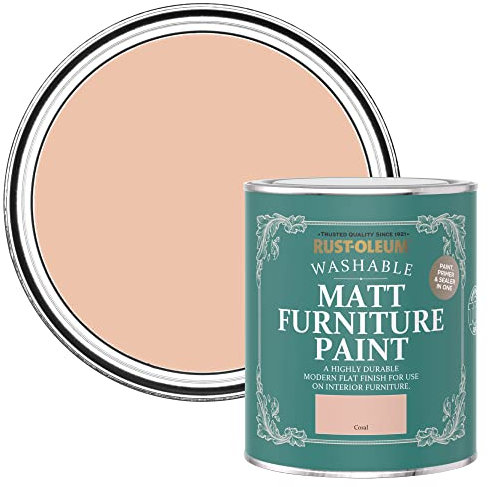 Rust-Oleum Peinture Orange Mate & Lessivable pour Meubles, Finition Mate - Coraille 750ml