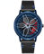 RWXCOW Auto Rad Felgen Nabenuhr - Hohl wasserdicht Sport Uhr für Herren Geschenke Armbanduhren, wasserdichte Edelstahl Armbanduhr, wasserdichte Edelstahl Armbanduhr.Lederarmband(BlauesZifferblatt)