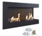 KRATKI Delta 900 Bio Ethanol Eckkamin links + Kieselsteine 2 kg + Trichter | Wand- oder Nischenmontage l Biocontainer 0,5 l, TÜV | Stahl, 48 x 90 cm, Verglasung, Schwarz