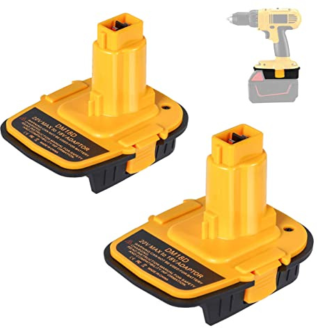 JJXNDO für Dewalt 20V auf 18V Akku Adapter, 2-Pack DM18D verbesserte Version DCA1820 Konverter für Dewalt 18V/20V und für Milwaukee M18 18V Akku für Dewalt 18V Nicad und NiMh Akku Werkzeuge