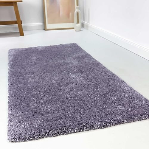 Wecon Home Kuschelig weicher Esprit Hochflor Teppich, bestens geeignet fürs Wohnzimmer, Schlafzimmer und Kinderzimmer RELAXX (200 x 290 cm, violett)