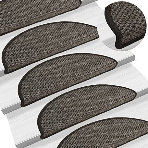 INLIFE Treppenmatten Selbstklebend Sisal 15 STK. 56x20 cm Anthrazit