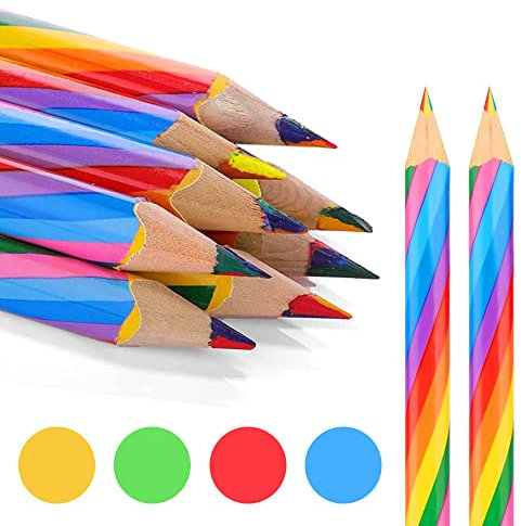 YAANBUNB 16 Stk Regenbogenstift Regenbogen Buntstifte 4in1 Regenbogen Stifte Regenbogen Farben Bleistift Dreieckige Bleistift Regenbogenfarben Buntstifte Zauberstift Farbstift für Malen
