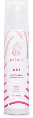 PAKAHI Bio Shampoo Nui gegen Spliss für geschädigtes Haar I bessere Kämmbarkeit I dezent-pudriger Duft I Vegan & Tierversuchsfrei I (200ml)