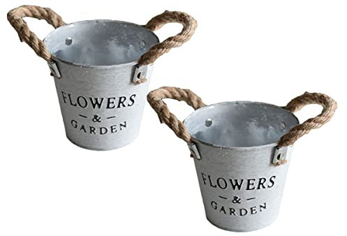 STOBAZA 1juego Maceteros De Hierro Creativos para Suculentas y Flores De Cubos Decorativos Asas para Jardín Oficina y Decoración del Hogar