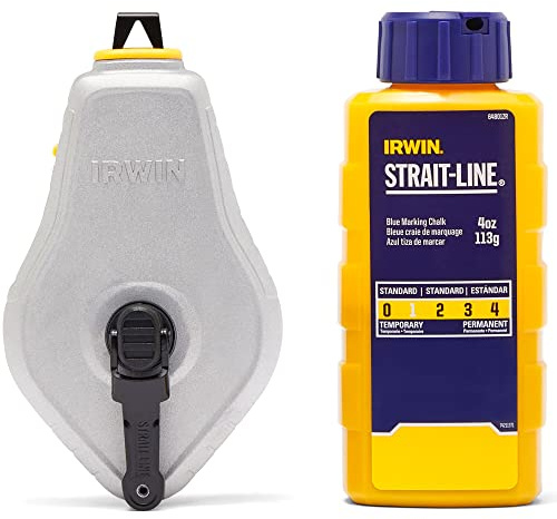 IRWIN Tools STRAIT-LINE Chalk Line, Classic Reel, Blue, 100ft (IWHT48441BC)