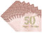 TOPWAYS 50 Geburtstagsdeko Servietten, Roségold Papier Party Servietten Tischdeko für 50. Geburtstag Mädchen Frau Frauen Happy Birthday Servietten Decorations 40 Stück (Geburtstag 50)