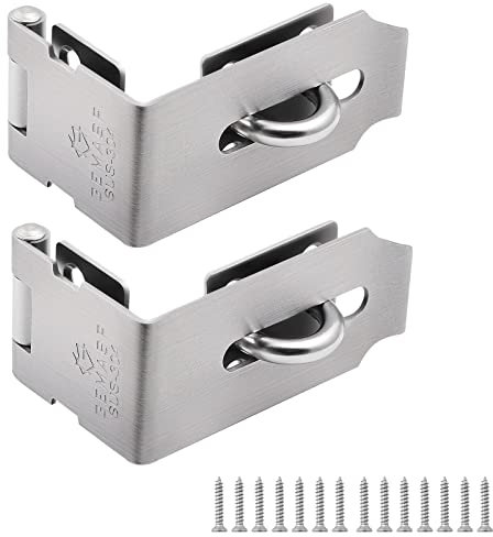 GEMASP Überfalle Rechter Winkel, solider 304-Edelstahl-Türriegel, geeignet für Aktenschränke, Schreibtischschubladen und mehr (2er-Pack, groß)