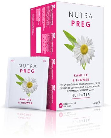 NUTRAPREG - Tisane Grossesse | Thé contre les nausées matinales - Aide à soulager les nausées - Contient du gingembre et de la menthe poivrée - 60 sachets de thé - Nutra Tea - Tisane - (3 paquets)