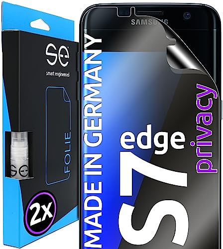 2x se® 3D SCHUTZFOLIE Privacy für Samsung Galaxy S7 Edge,Blickschutz, 100% Fingerabdruck & FaceID kompatibel, einfache blasenfreie Installation, Ultra-Klar, Stoß-Kratzfest, aus Deutschland