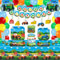 Paquete de 176 suministros para fiesta de cumpleaños de tractor de granja, decoración de fiesta, suministros de fiesta de tractor, juego de vajilla para fiesta de granja, platos temáticos de tractor,
